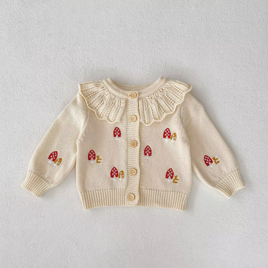 Lotusbloom – Embroidered Knit Top & Strap Romper Set for Baby Girls